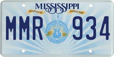 MS license plate MMR934