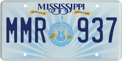 MS license plate MMR937