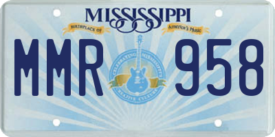 MS license plate MMR958