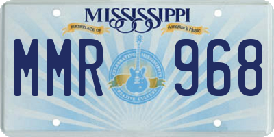 MS license plate MMR968