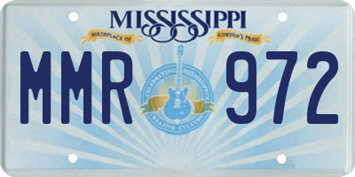 MS license plate MMR972