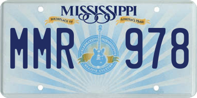 MS license plate MMR978