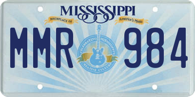 MS license plate MMR984