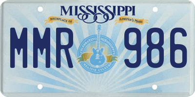MS license plate MMR986