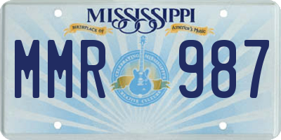 MS license plate MMR987