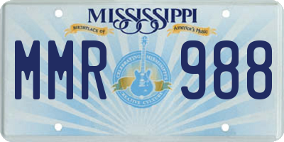 MS license plate MMR988