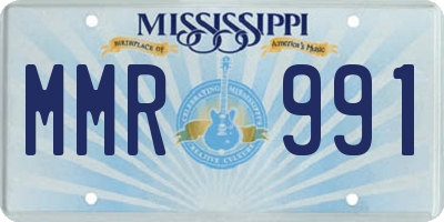 MS license plate MMR991