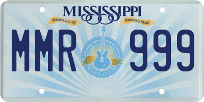 MS license plate MMR999