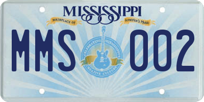 MS license plate MMS002