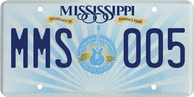MS license plate MMS005