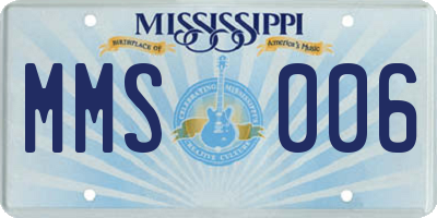 MS license plate MMS006