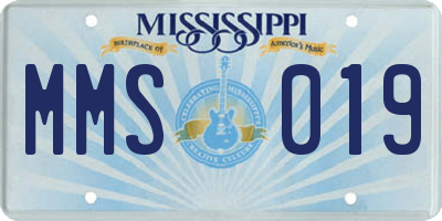 MS license plate MMS019