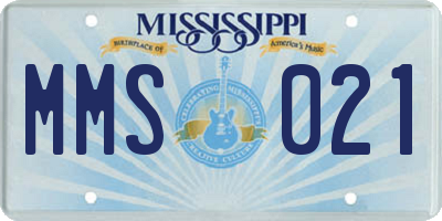 MS license plate MMS021