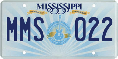 MS license plate MMS022