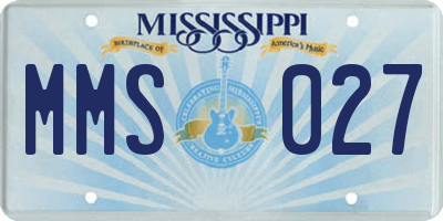 MS license plate MMS027