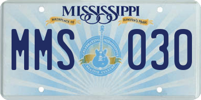 MS license plate MMS030