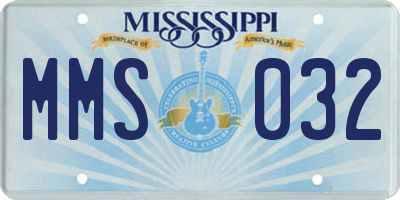 MS license plate MMS032