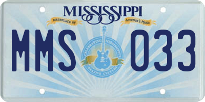MS license plate MMS033