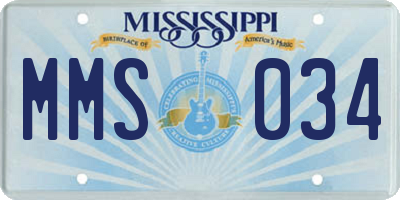 MS license plate MMS034
