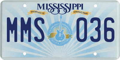 MS license plate MMS036