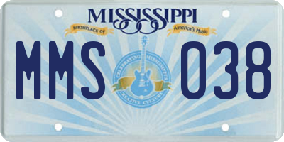 MS license plate MMS038