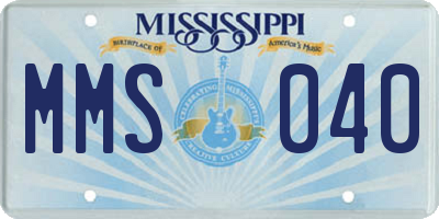 MS license plate MMS040