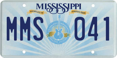 MS license plate MMS041