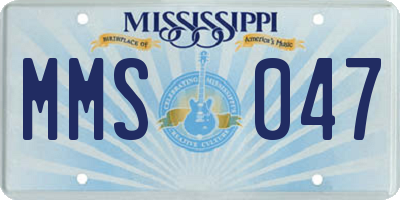 MS license plate MMS047