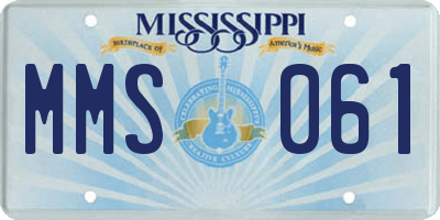 MS license plate MMS061