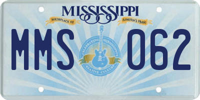MS license plate MMS062