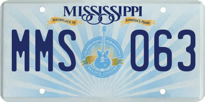 MS license plate MMS063