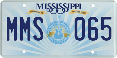 MS license plate MMS065