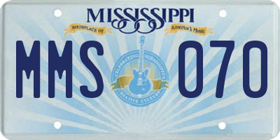MS license plate MMS070