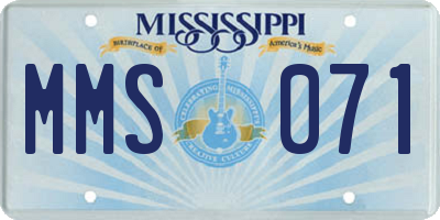 MS license plate MMS071