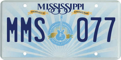 MS license plate MMS077