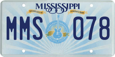 MS license plate MMS078