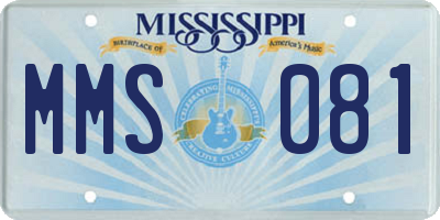 MS license plate MMS081