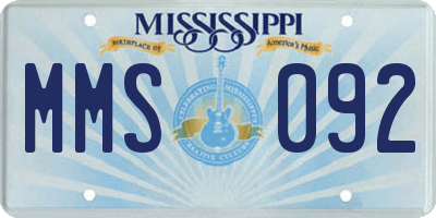 MS license plate MMS092