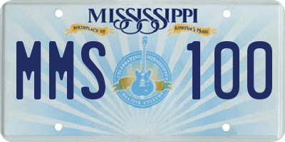 MS license plate MMS100