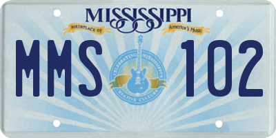 MS license plate MMS102