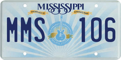 MS license plate MMS106