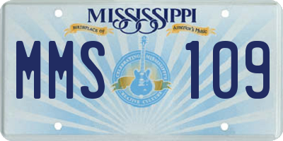 MS license plate MMS109