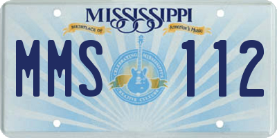 MS license plate MMS112