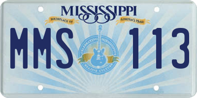 MS license plate MMS113