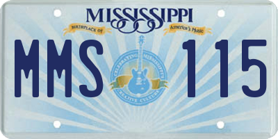 MS license plate MMS115