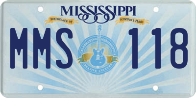 MS license plate MMS118