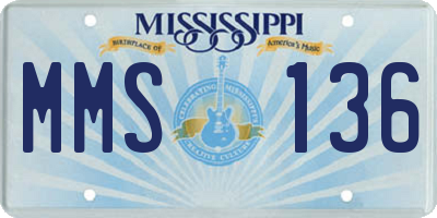 MS license plate MMS136