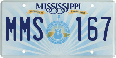 MS license plate MMS167