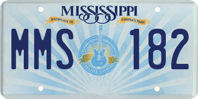 MS license plate MMS182