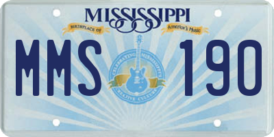 MS license plate MMS190